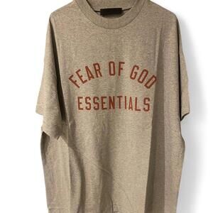 Fear of God Essentials Arch Logo Tee - Dark Oatmeal - Small